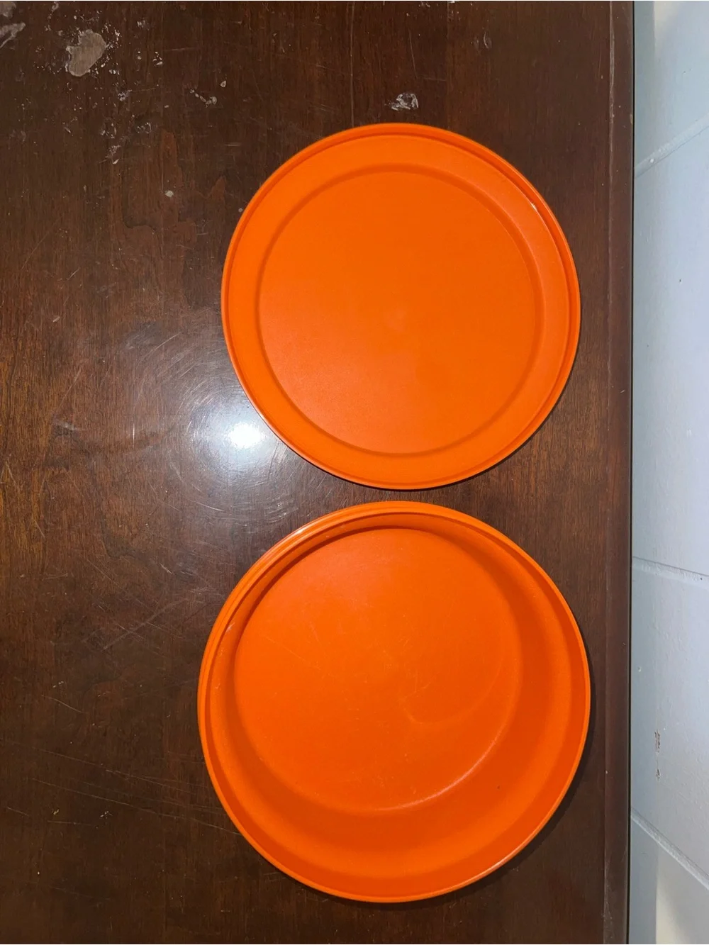 Vintage Tupperware 1337-16 1336-17 Orange Seal N Serve Bowl with Lid